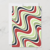 Retro Wave Bloem Boog Groen Rood Zwart Verjaardag Kaart (Achterkant)