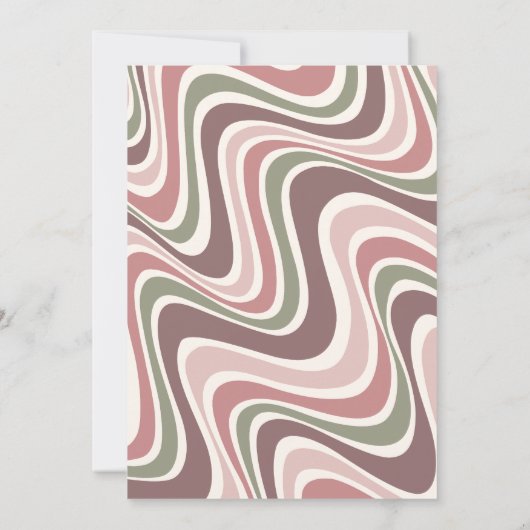 Retro Wave Bloem Boog Sage Bruin Perzik Verjaardag Kaart (Achterkant)