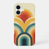 Retro Wave Bogen iPhone 16 Hoesje (Achterkant)