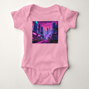 Retro Wave Cyberpunk City Romper