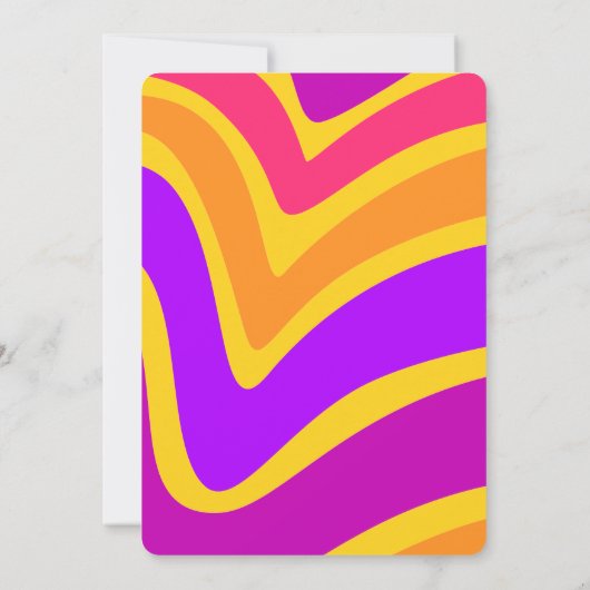 Retro Wave Daisies Groovy 60e Oranje verjaardag Kaart (Achterkant)