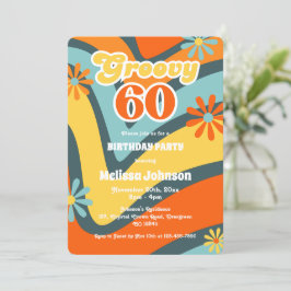 Retro Wave Daisies Groovy 60ste Groene Verjaardag Kaart