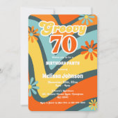 Retro Wave Daisies Groovy 70e groene verjaardag Kaart (Voorkant)