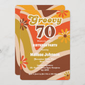 Retro Wave Daisies Groovy 70e verjaardag Kaart (Voorkant / Achterkant)