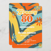 Retro Wave Daisies Groovy 80e Groene Verjaardag Kaart (Voorkant / Achterkant)