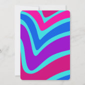 Retro Wave Daisies Groovy 80e Paarse verjaardag Kaart (Achterkant)