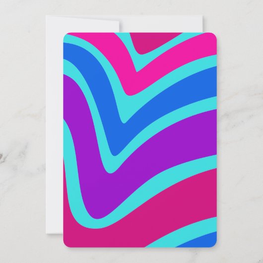 Retro Wave Daisies Groovy 80e Paarse verjaardag Kaart (Achterkant)