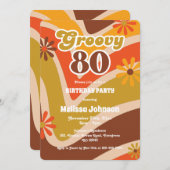 Retro Wave Daisies Groovy 80ste verjaardag Kaart (Voorkant / Achterkant)