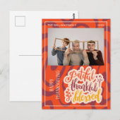 Retro Wave Dankbaar Dankbaar Gezegend Foto  Briefkaart (Voorkant / Achterkant)