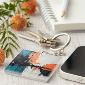 Retro Wave Design 02 Acryl Sleutelhanger (Voorkant Rechts)