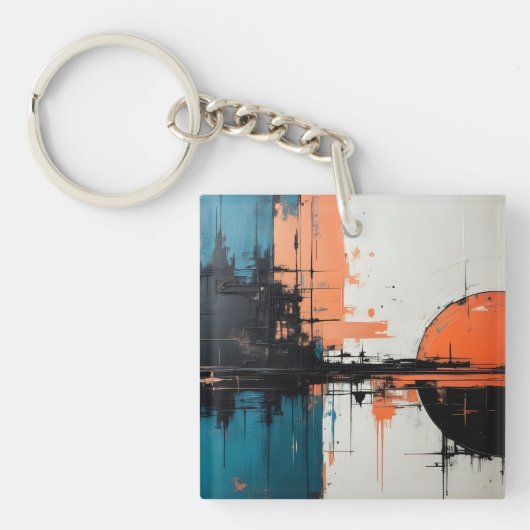 Retro Wave Design 02 Acryl Sleutelhanger (Voorkant)