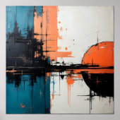 Retro Wave Design 02 Vierkant Poster (Voorkant)