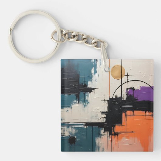 Retro Wave Design 03 - Sleutelhanger (Voorkant)