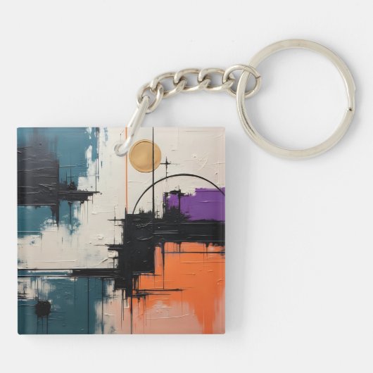 Retro Wave Design 03 - Sleutelhanger (Achterkant)