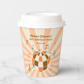 Retro Wave Disco Ball Musical Sinaasappel Verjaard Papieren Bekers (Voorkant)