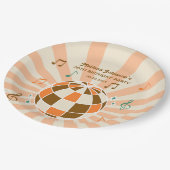 Retro Wave Disco Ball Musical Sinaasappel Verjaard Papieren Bordje (Gekanteld)