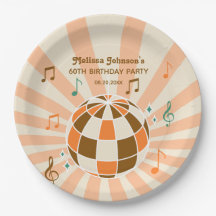 Retro Wave Disco Ball Musical Sinaasappel Verjaard