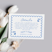 Retro Wave Doodle Handgeschreven Bruiloft Details  RSVP Kaartje