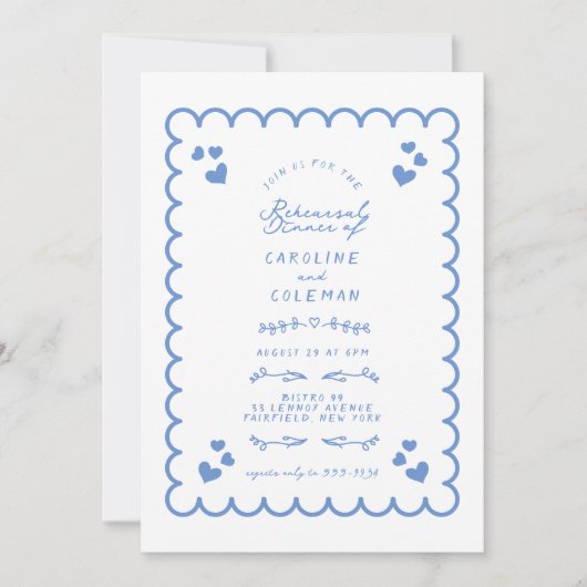 Retro Wave Doodle Handgeschreven repetitie diner Kaart (Voorkant)