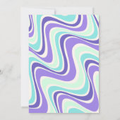 Retro Wave Flower Arch Mint Blauw Verjaardag Kaart (Achterkant)