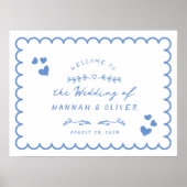 Retro Wave Geïllustreerde Doodle Bruiloft Welkomst Poster (Voorkant)
