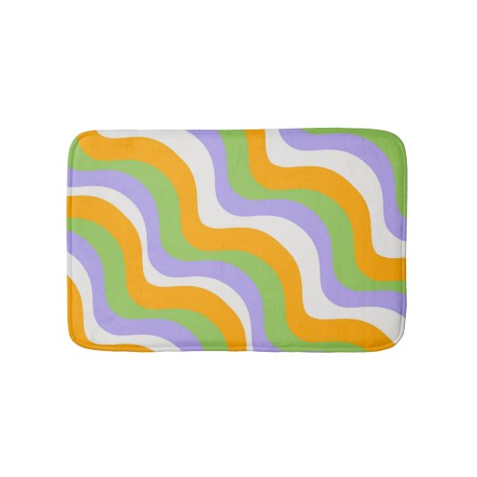 Retro Wave Groovy Curl Layer Abstract Y2K-patroon Badmat (Voorkant)