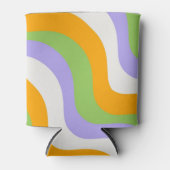 Retro Wave Groovy Curl Layer Abstract Y2K-patroon Blikjeskoeler (Voorkant)