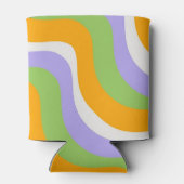 Retro Wave Groovy Curl Layer Abstract Y2K-patroon Blikjeskoeler (Achterkant)