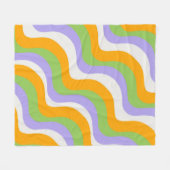 Retro Wave Groovy Curl Layer Abstract Y2K-patroon Fleece Deken (Voorkant (Horizontaal))
