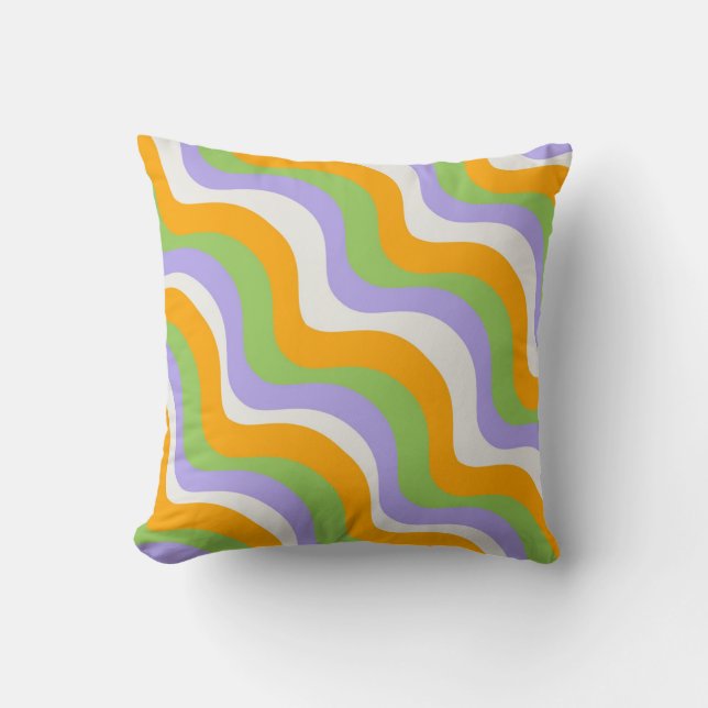 Retro Wave Groovy Curl Layer Abstract Y2K-patroon Kussen (Voorkant)