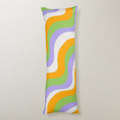 Retro Wave Groovy Curl Layer Abstract Y2K-patroon Lichaamskussen (Achterkant (Verticaal))