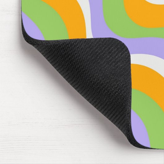 Retro Wave Groovy Curl Layer Abstract Y2K-patroon Muismat (Hoek)