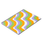 Retro Wave Groovy Curl Layer Abstract Y2K-patroon Notitieboek (Linkerzijde)