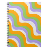 Retro Wave Groovy Curl Layer Abstract Y2K-patroon Notitieboek (Voorkant)