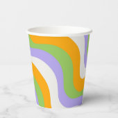 Retro Wave Groovy Curl Layer Abstract Y2K-patroon Papieren Bekers (Achterkant)