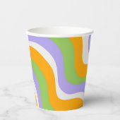 Retro Wave Groovy Curl Layer Abstract Y2K-patroon Papieren Bekers (Voorkant)