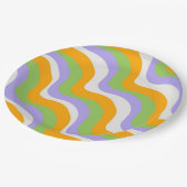 Retro Wave Groovy Curl Layer Abstract Y2K-patroon Papieren Bordje (Gekanteld)
