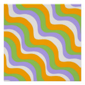 Retro Wave Groovy Curl Layer Abstract Y2K-patroon Perfect Poster (Voorkant)