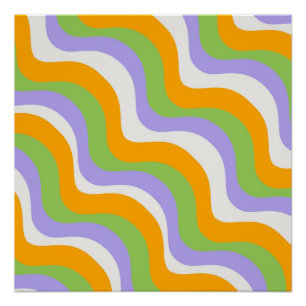 Retro Wave Groovy Curl Layer Abstract Y2K-patroon Perfect Poster