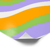 Retro Wave Groovy Curl Layer Abstract Y2K-patroon Perfect Poster (Hoek)