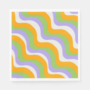 Retro Wave Groovy Curl Layer Abstract Y2K-patroon Servet
