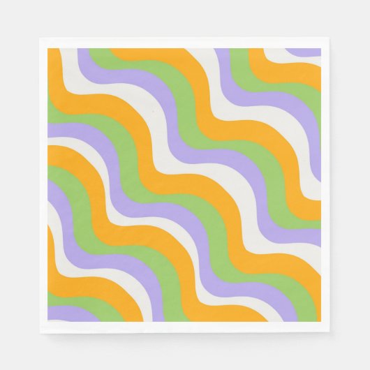 Retro Wave Groovy Curl Layer Abstract Y2K-patroon Servet (Voorkant)