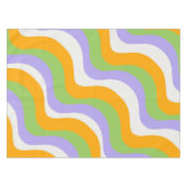 Retro Wave Groovy Curl Layer Abstract Y2K-patroon Tafelkleed (Voorkant (Horizontaal))