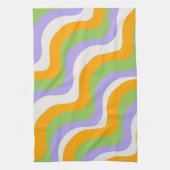 Retro Wave Groovy Curl Layer Abstract Y2K-patroon Theedoek (Verticaal)