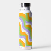 Retro Wave Groovy Curl Layer Abstract Y2K-patroon Waterfles (Rechts)