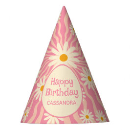 Retro Wave Groovy Daisy Kleurrijke Party Pet Feesthoedjes