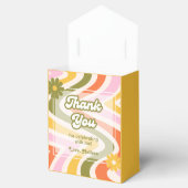 Retro Wave Groovy Flower Green 40e verjaardag Bedankdoosjes (Geopend)