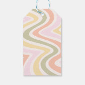 Retro Wave Groovy Flower Green 40e verjaardag Cadeaulabel (Achterkant)