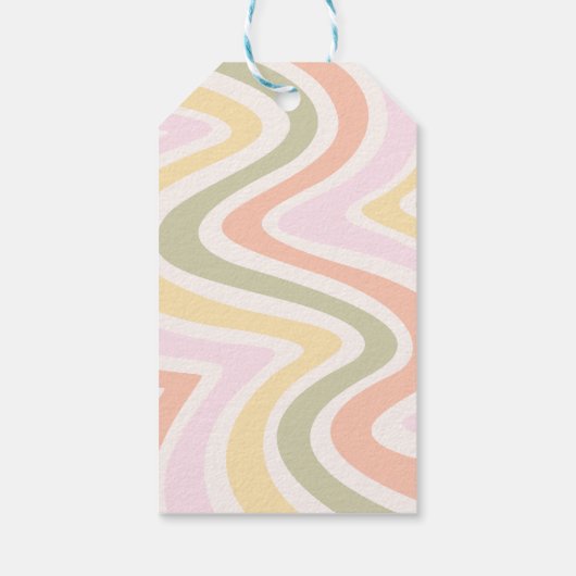 Retro Wave Groovy Flower Green 40e verjaardag Cadeaulabel (Achterkant)