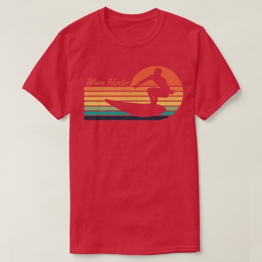 Retro Wave Hunter Surfer Surfen Surf 1 T-shirt (Design voorkant)